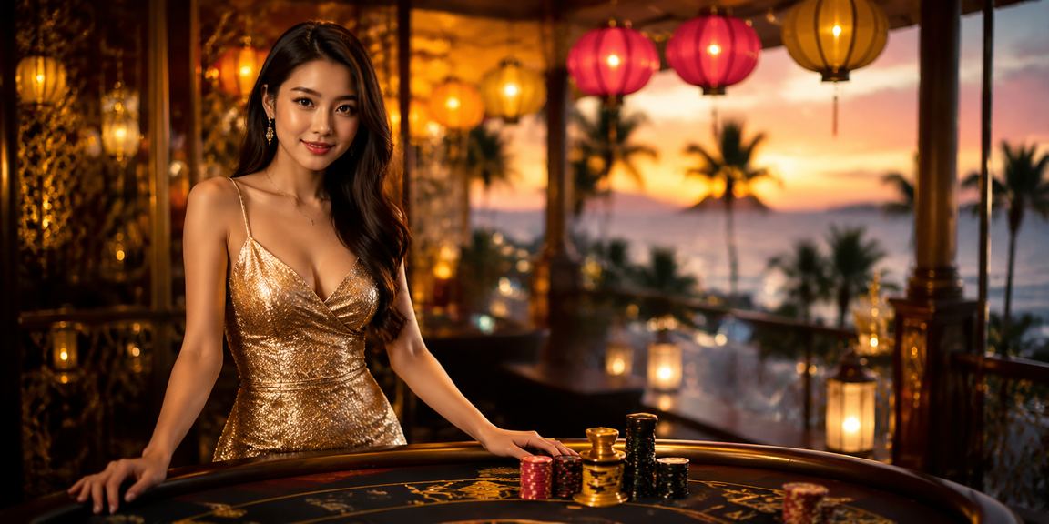 Người dùng tại Đà Nẵng chơi slot game trên điện thoại ngay tại bãi biển nắng chiều