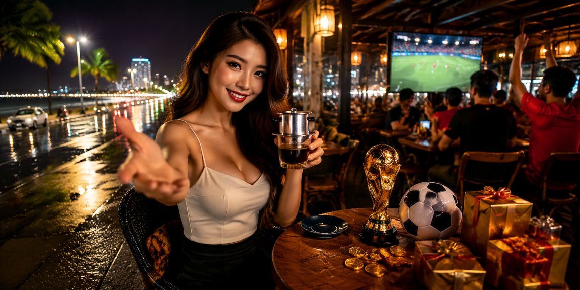 Người dùng tại Vũng Tàu theo dõi kèo bóng đá và đọc nhận định trên điện thoại trong quán cà phê